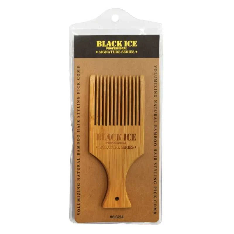 Black Ice Volumizing Natural Bamboo Hair Styling Pick Comb