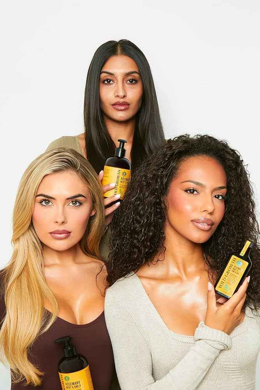 Wild Growth Strengthening Shampoo (12 oz), Conditioner (12 oz) & Hair Oil (100 mL) Bundle – Complete 3-Step Hair Growth System
