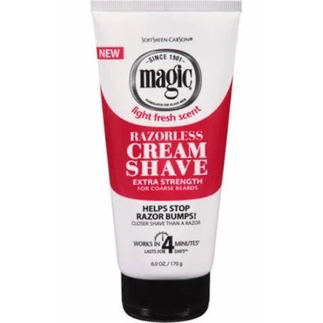 MAGIC RAZORLESS CREAM SHAVE - EXTRA STRENGTH SHAVING CREAM 6.OZ