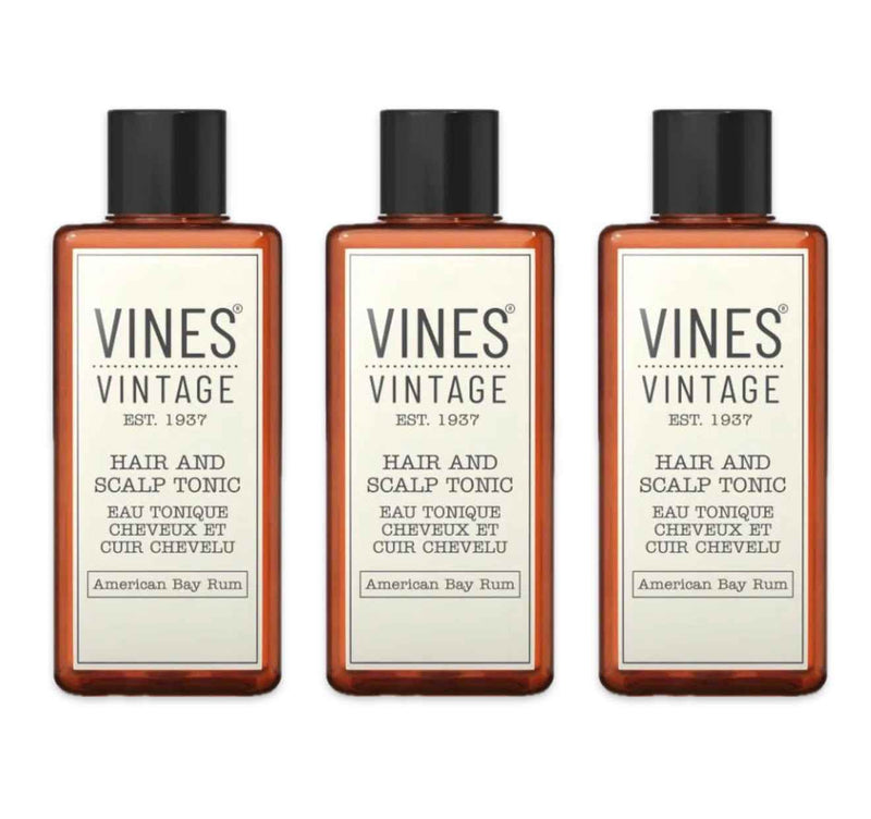 Pack of 3 x Vines Scalp & Hair Tonic: American Bay Rum