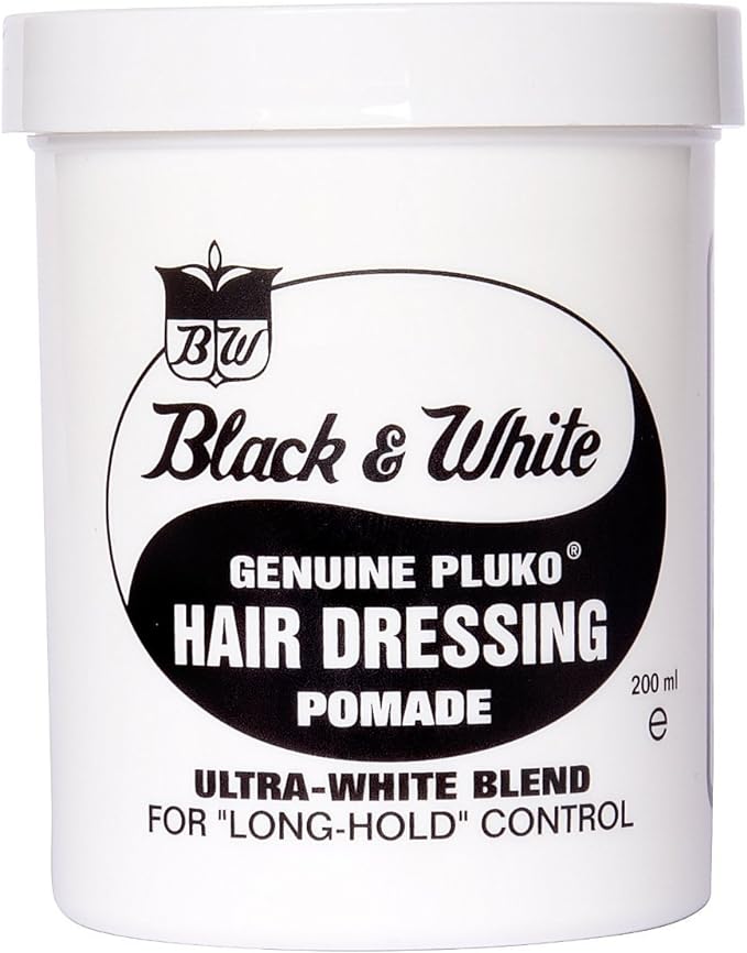 Black & White Genuine Pluko Hair Dressing Pomade 7oz