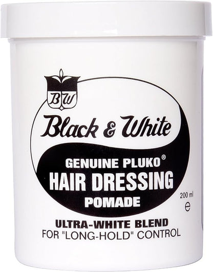 Black & White Genuine Pluko Hair Dressing Pomade 7oz