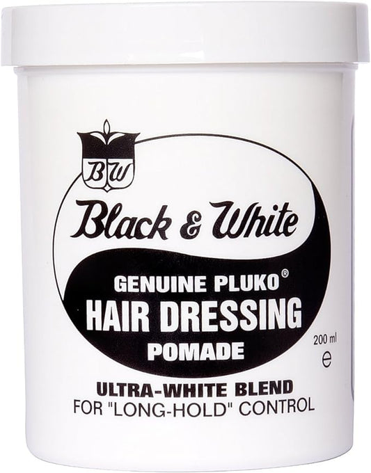 Black & White Genuine Pluko Hair Dressing Pomade 7oz