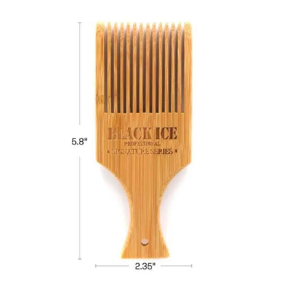 Black Ice Volumizing Natural Bamboo Hair Styling Pick Comb