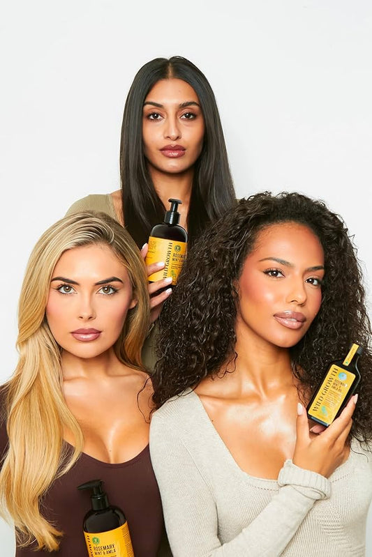 Wild Growth Strengthening Shampoo (12 oz), Conditioner (12 oz) & Hair Oil (100 mL) Bundle – Complete 3-Step Hair Growth System