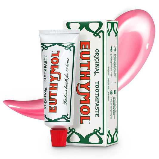Euthymol Original Toothpaste 75ml x 6, Fluoride Free Anti-Plaque Antibacterial Cavity Teeth Gums Clean Healthy Protection Refresh Daily Oral Enamel Dental Care