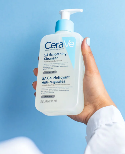 CeraVe SA Smoothing Cleanser with Salicylic Acid for Dry, Rough & Bumpy Skin
